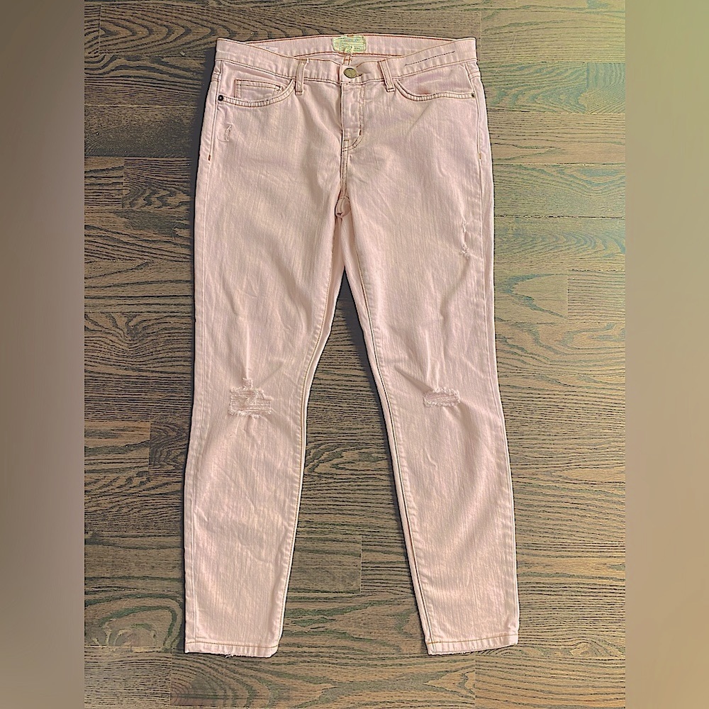 Current Elliot pink skinny jeans